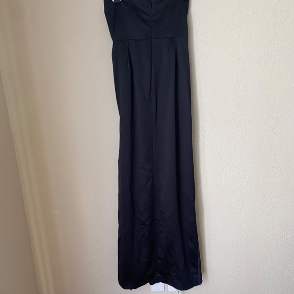 House of CB L A-C Adrienne black satin strapless corset maxi dress NWOT - Picture 7 of 14